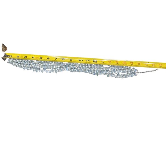 Ross-Simons Aquamarine Bead 6mm Cultured Pearl Torsade Necklace Sterling Silver - Picture 8 of 10